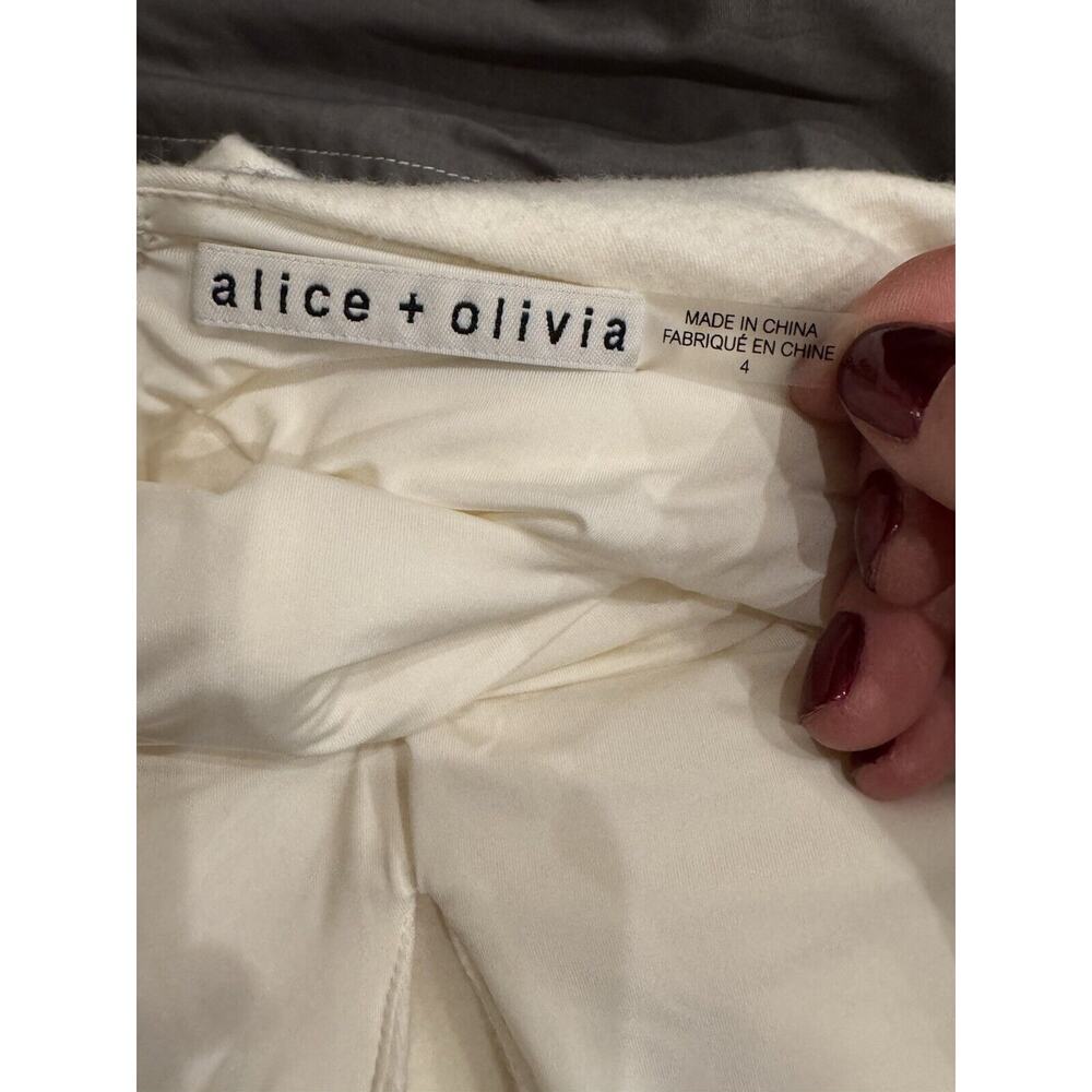 ALICE + OLIVIA Suellen Wool Cream Ecru Halter Neck Maxi Dress Size 4 MSRP $624.0 - Picture 7 of 7